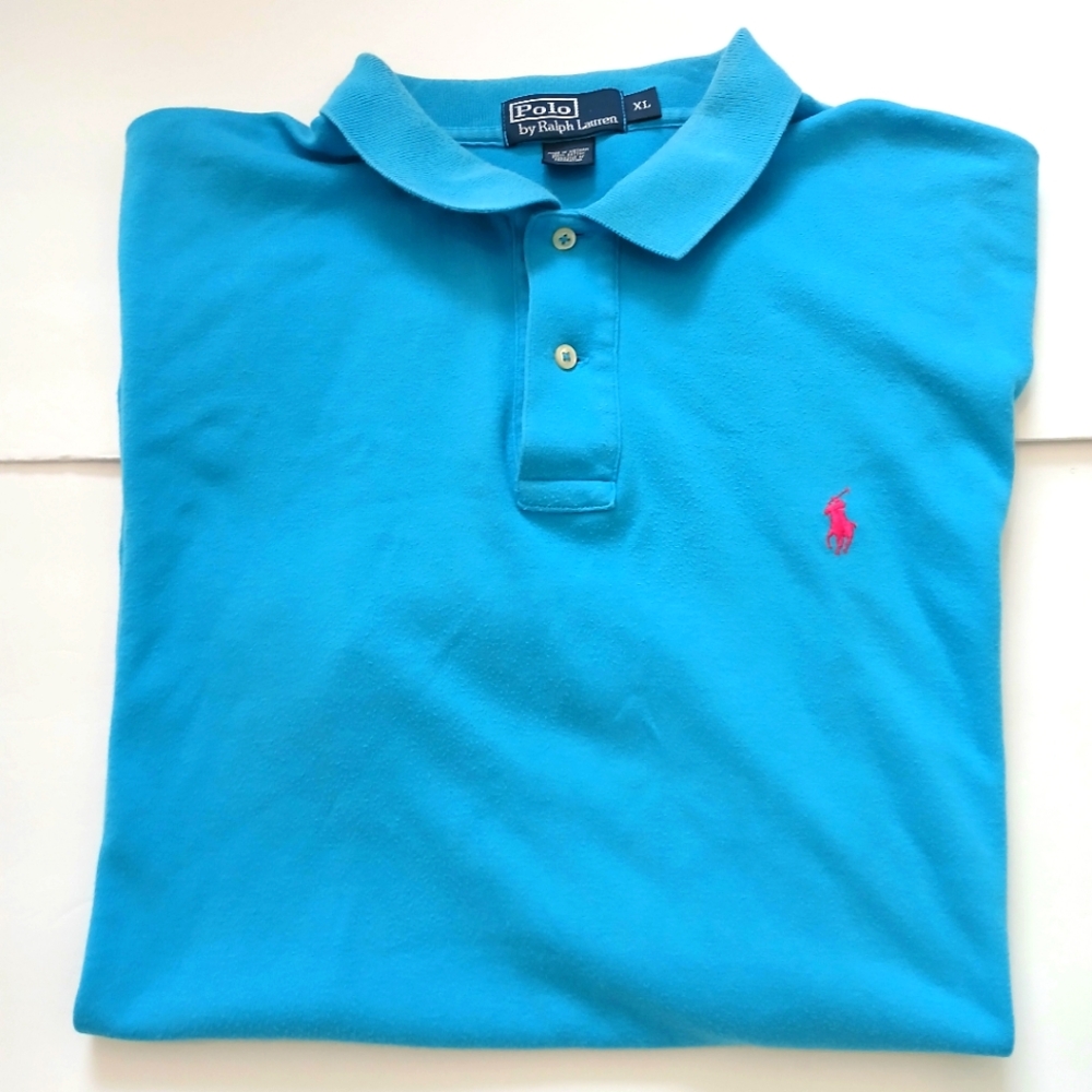 Men's POLO RALPH LAUREN embroidered Pink pony| Size XL | short sleeve